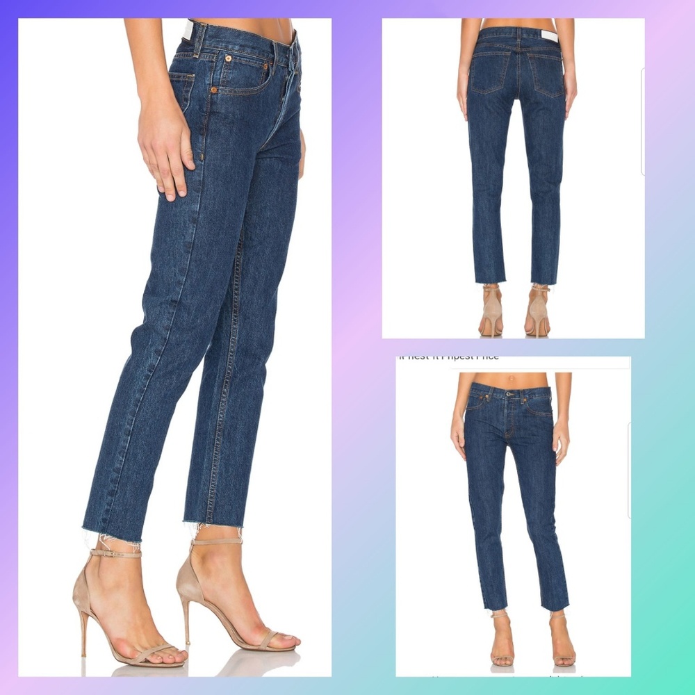 NWOT RE/DONE Originals High Rise Rigid Crop